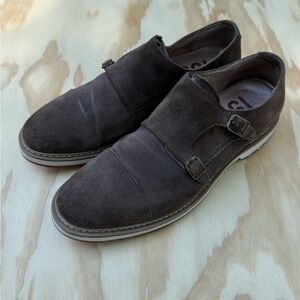 1901 Men's Brown Suede Double Monk Strap Shoes Size 11.5M